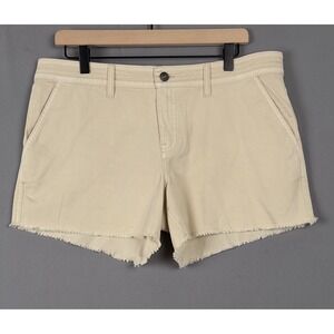 prAna Sancho Womens Shorts Size 12 Beige Chalk Flat Front Casual Outdoor